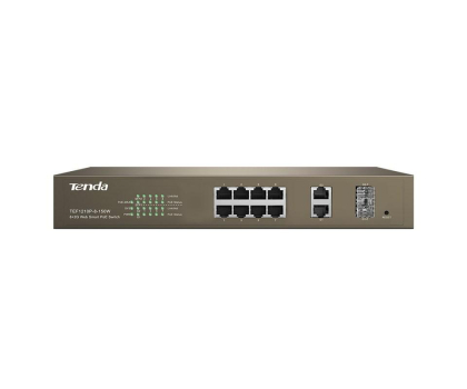 Switch Tenda TEF1210P-8-150W 8 X 10/100Mbps + 2 Gigabit Combo Web Smart P